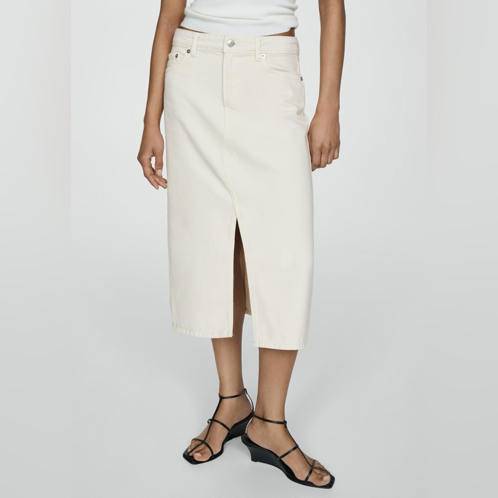 Mango Denim Midi Skirt
